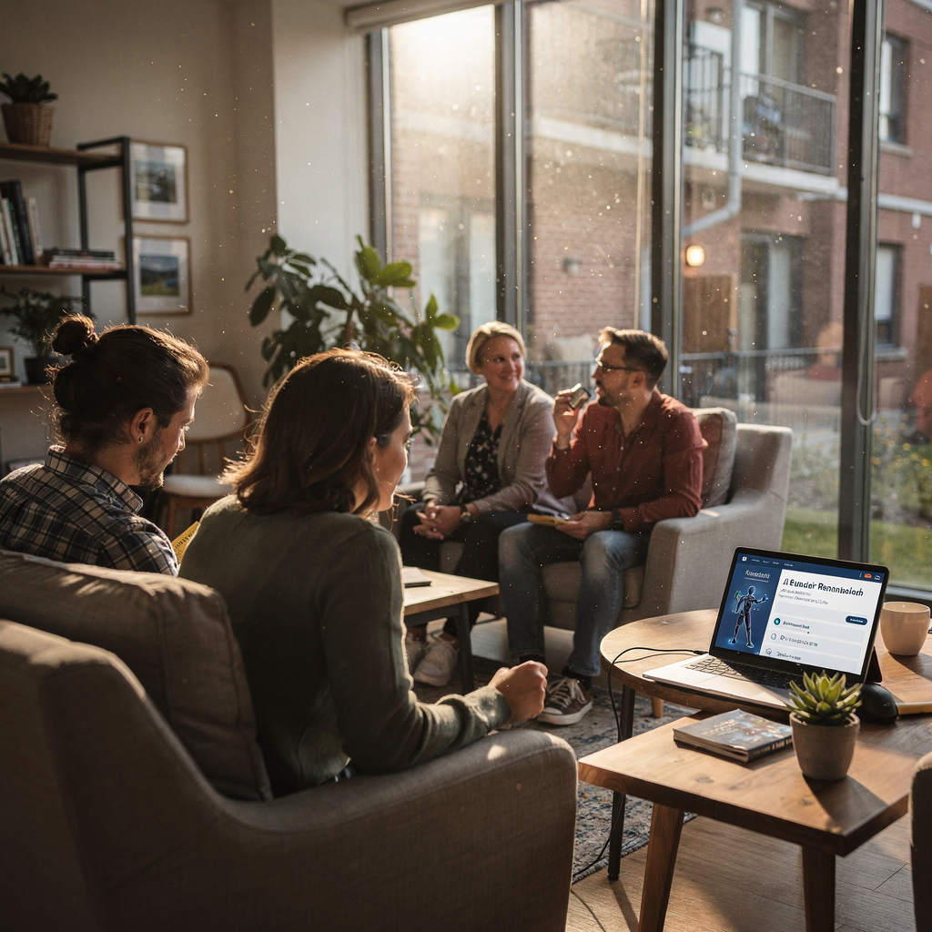 KI empfiehlt Community‑Veranstaltungen in einem Gemeinschaftsbereich eines Co‑Living