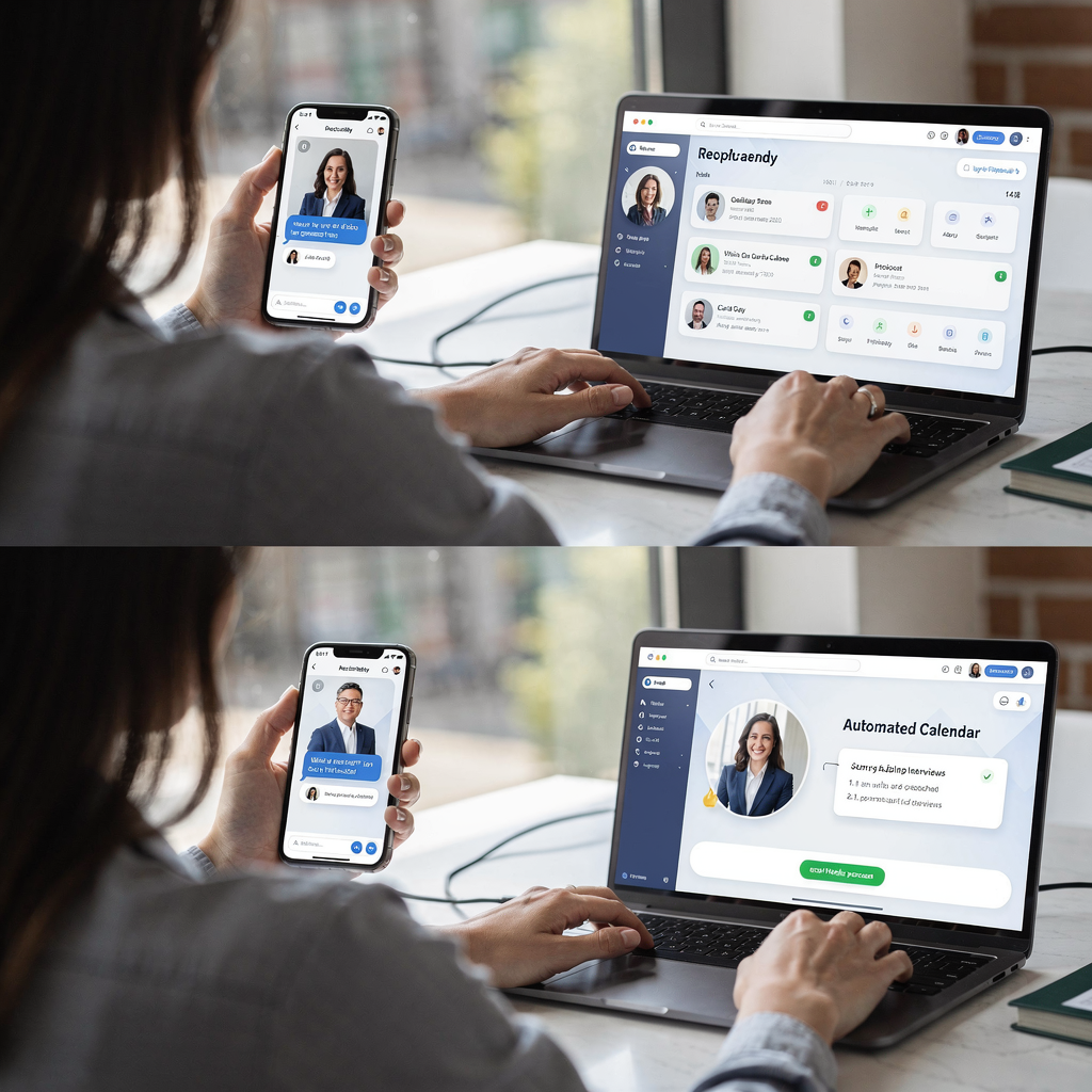 AI-wervingshulpmiddelen die chatbot, dashboard en agenda tonen AI-wervingshulpmiddelen die chatbot, dashboard en agenda tonen