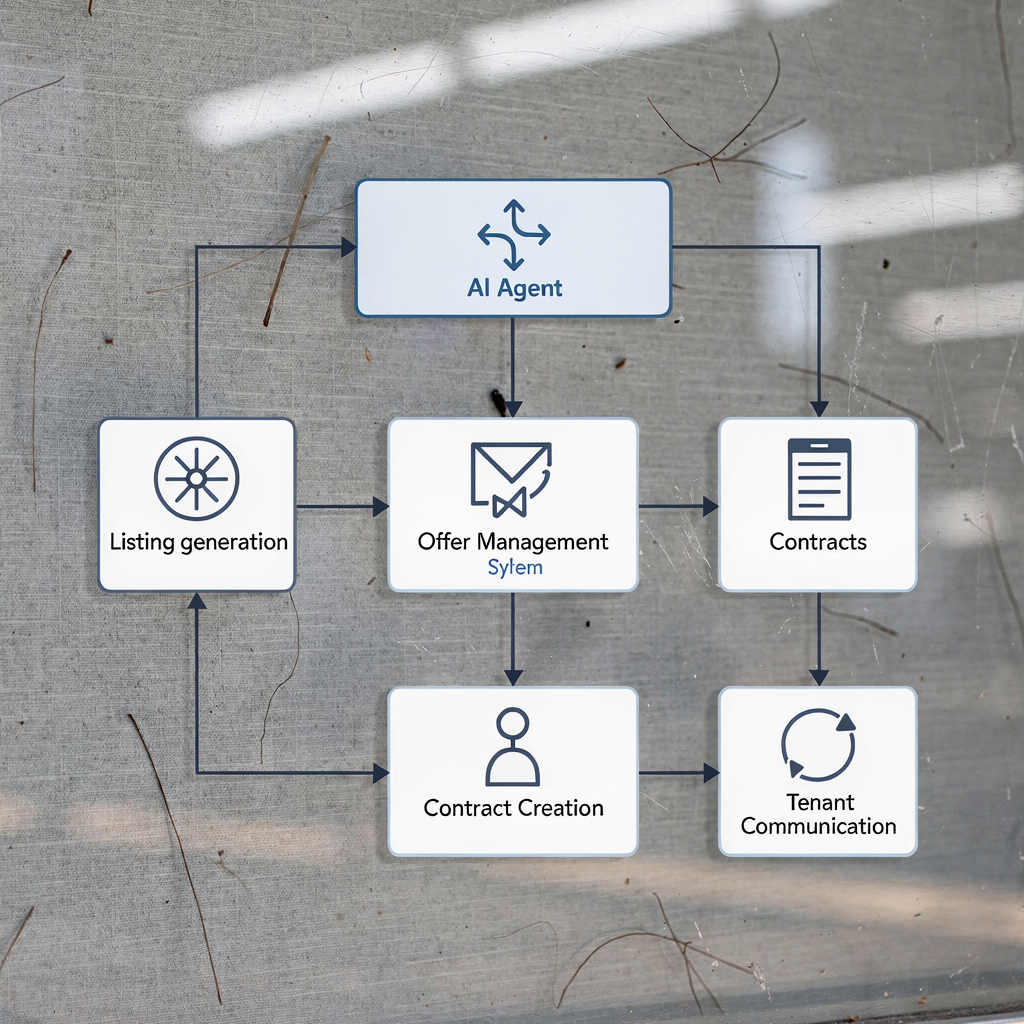 Sekwencja automatyzacji agentycznej AI w procesie ogłoszenia i transakcji