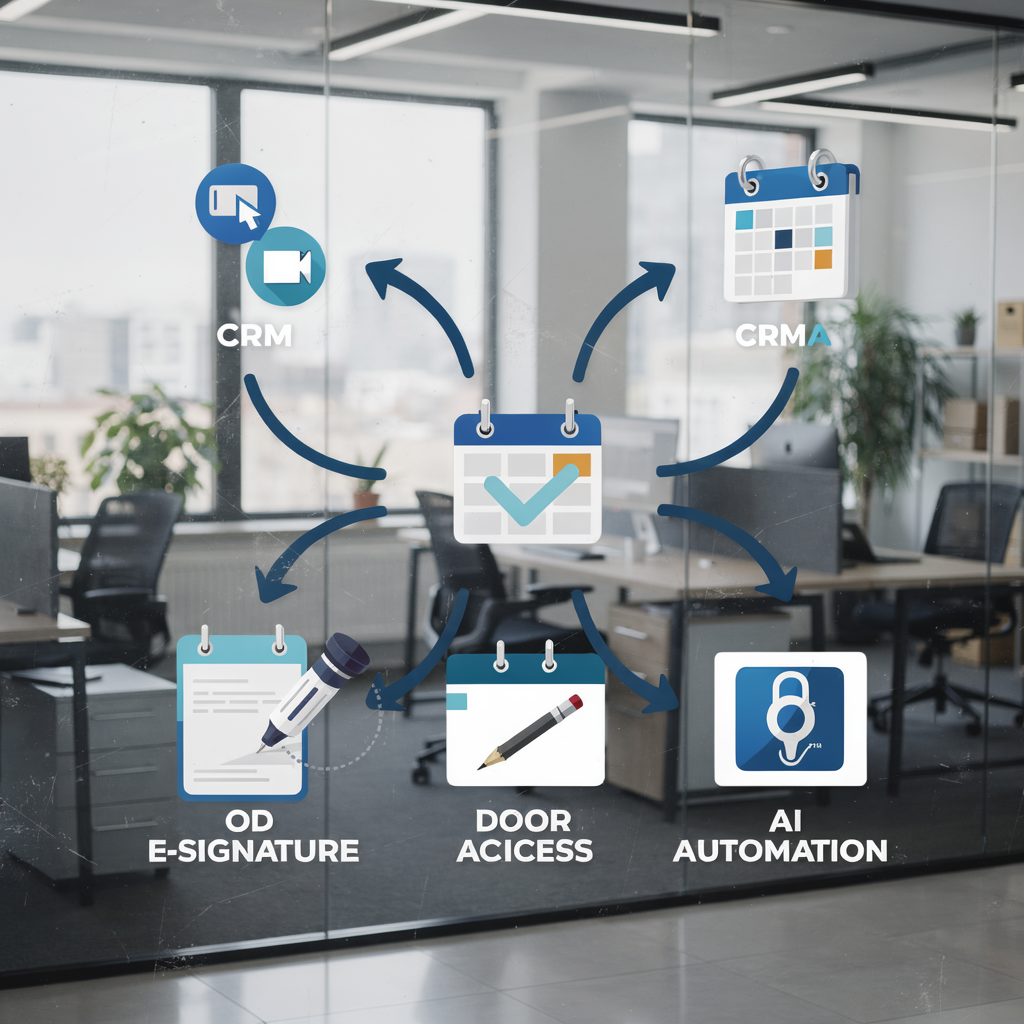 Integration diagram for property management systems and AI