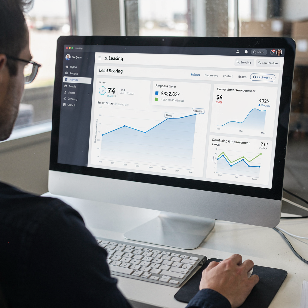 Dashboard für Leasing-Analysen mit Lead-Scoring-Diagrammen