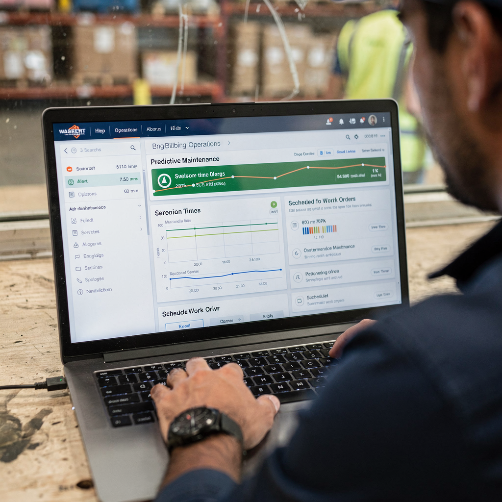 Dashboard für vorausschauende Wartung mit Warnmeldungen