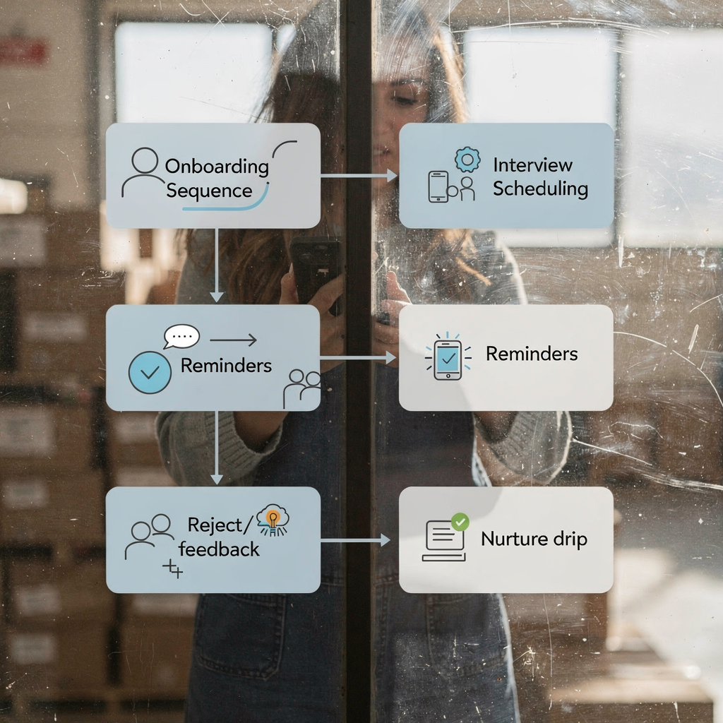Diagrama de fluxo de trabalho de automação de recrutamento Diagrama de fluxo de trabalho de automação de recrutamento