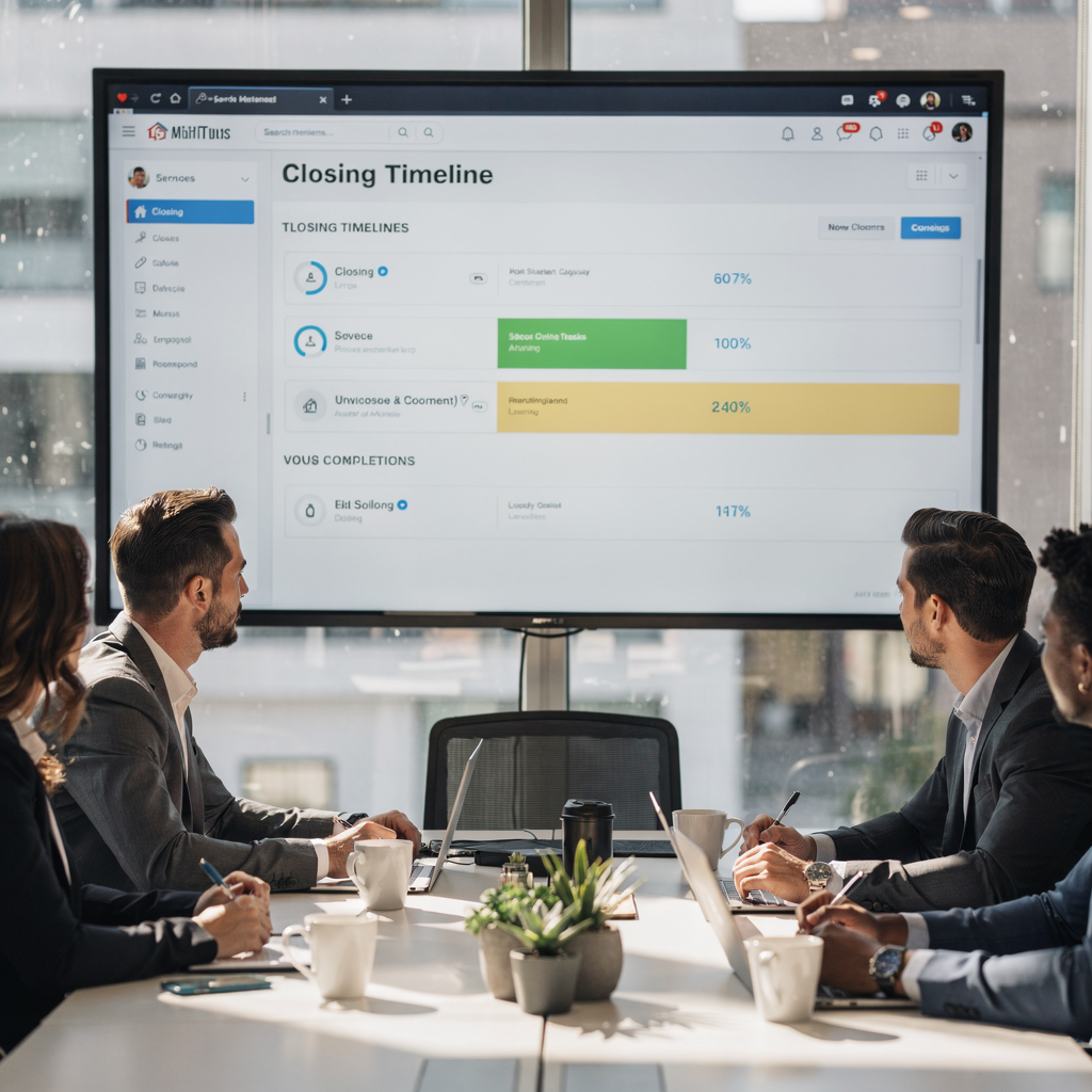 Team che esamina la dashboard delle chiusure